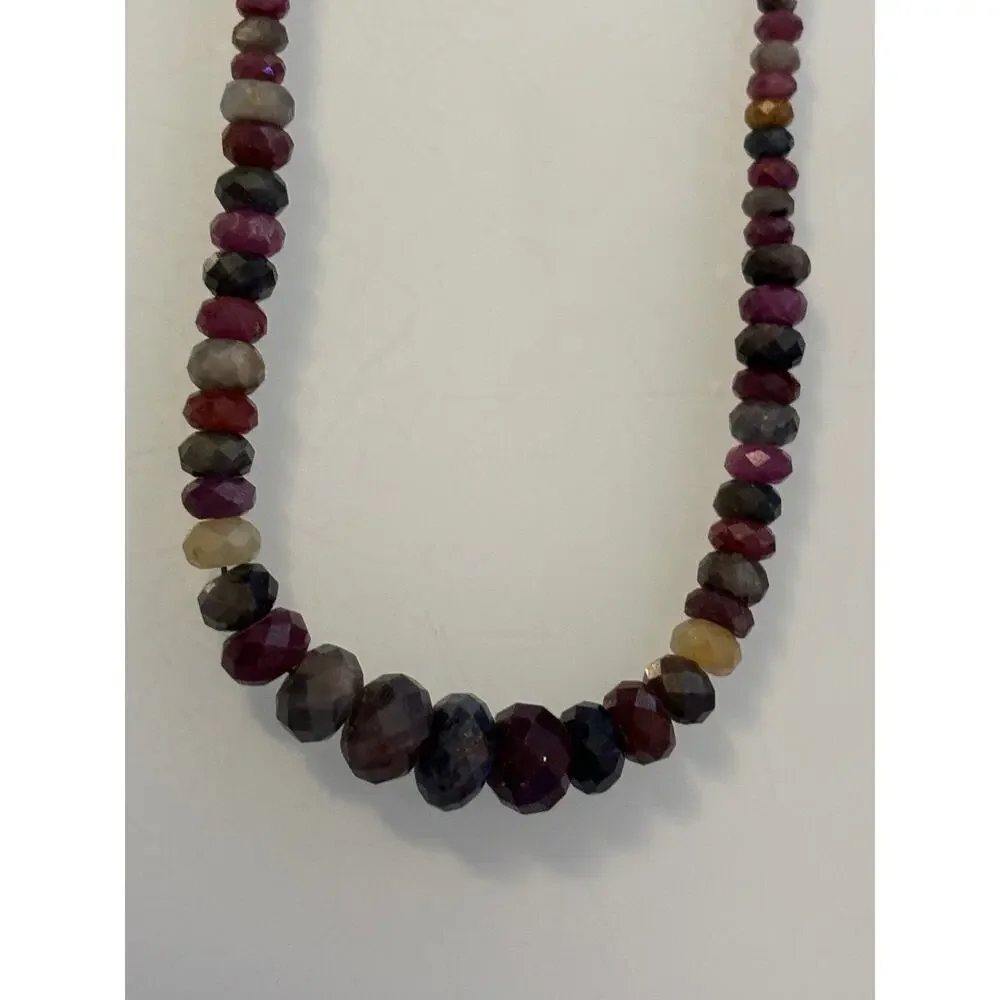 Jay King Mine finds DRT Faceted Rainbow Tourmaline 18-20” Sterling Necklace - Picture 4 of 4